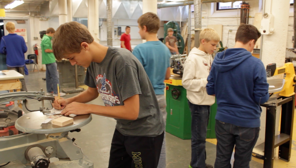 Calumet Students in Shop Class